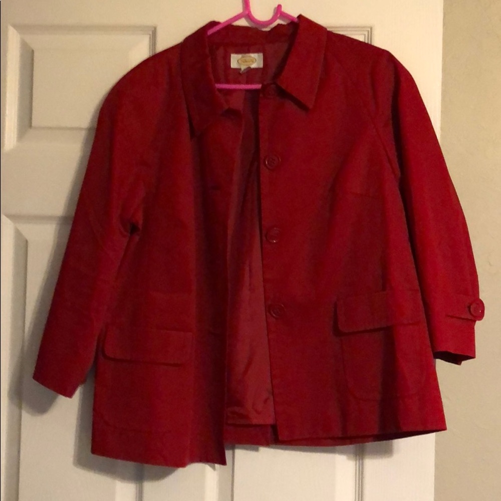 Talbots red flair jacket